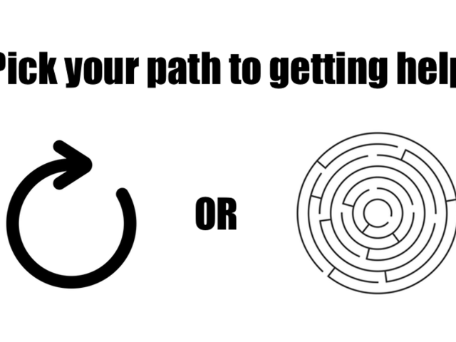 An illustration for freelance models shows a circle against a labyrinth.